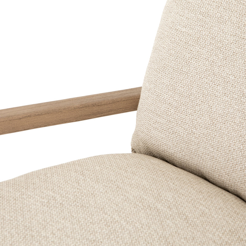 Lane Outdoor Teak Lounge Chair, Faye Sand, Washed Brown