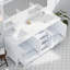 Meuble-lavabo double blanc 72 po X P 22 po D et 28 po Miroir