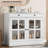 35.4" Sideboard Buffet Cabinets with Storage, Kitchen Coffee Bar Cabinet with Glass Door, Modern Sideboard Buffet with Drawer, White Sideboard Cabine for Living Room, Dining Room, Kitchen-110105436