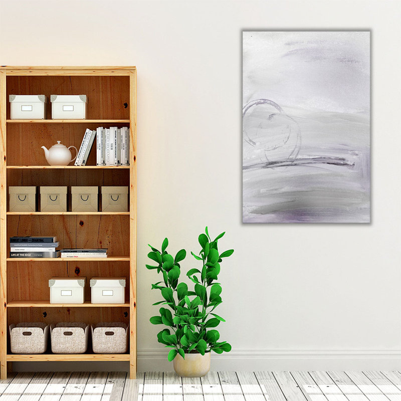 Lilas abstrait - reproduction d'art sur toile, H 24 po x l 16 po