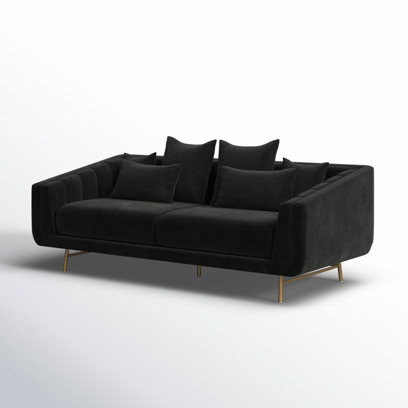 Veera Velvet Sofa, Black