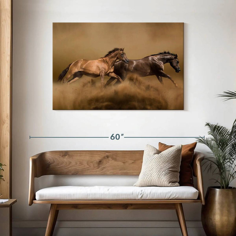 Brampt Sandstorm Wild Horses, 30" H x 45" W