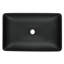Lavabo de salle de bain rectangulaire noir mat - L 14,38 po x l 22,25 po H 4-3 / 8 po, verre tendance et robinet H 4,05 po