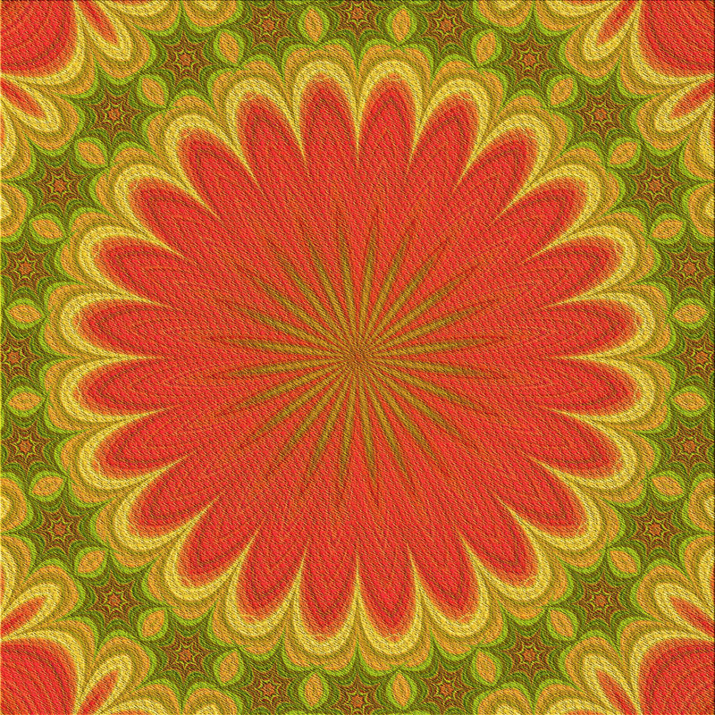 Tapis jaune tissé à la machine, Carré 5 pi