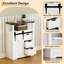 Farmhouse Freestanding Storage Cabinet with Sliding Barn Door and 3 Drawers in White for Bathrooms and Entryways
