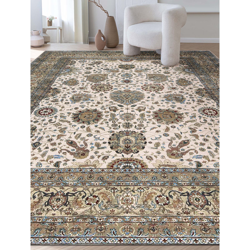 Kashan Wool Oriental Area Rug