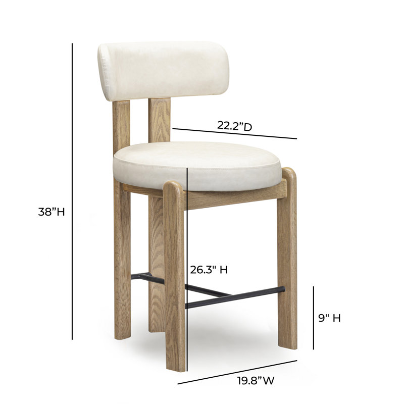 Tabouret de comptoir Odessa, Crème