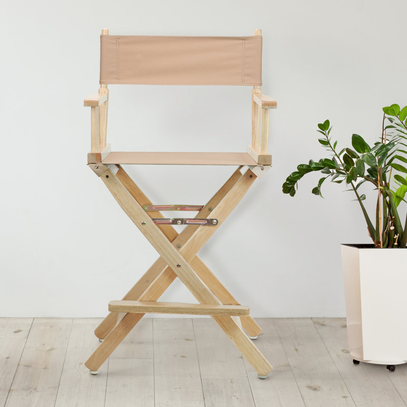 Chaise de réalisateur pliante 24 po, Naturel, Vert forêt
