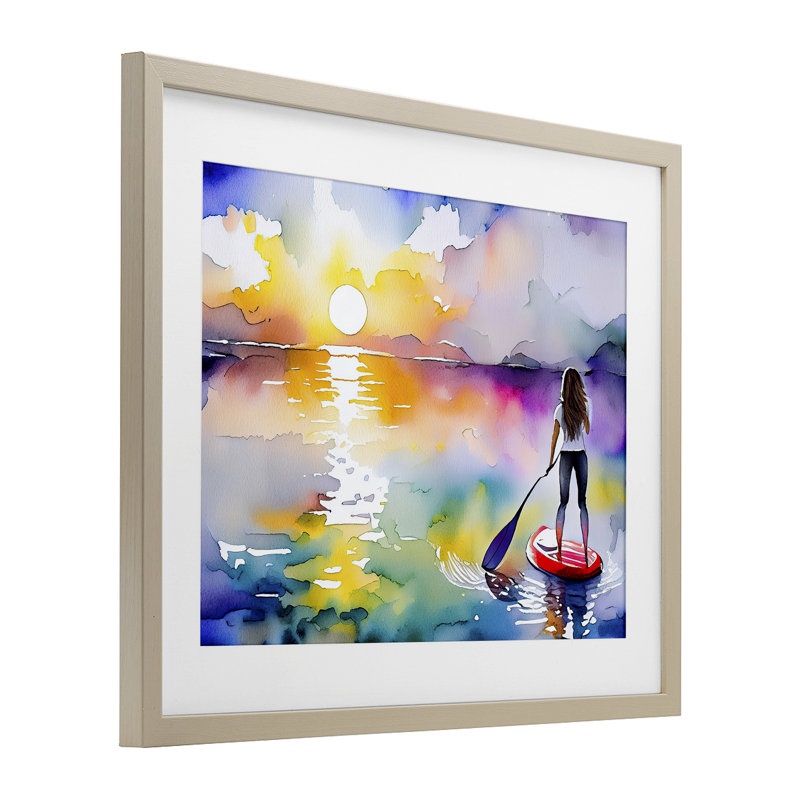 «Sunset Paddle Drift», reproduction encadrée sous verre, conception de Shelly Craig, H 13 po x l 16 po