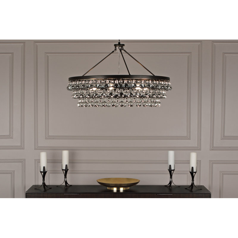 Bling 6 - Light Chandelier, Deep Patina Bronze