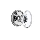 Grandeur Newport Rosette Privacy with Provence Crystal Door Knob