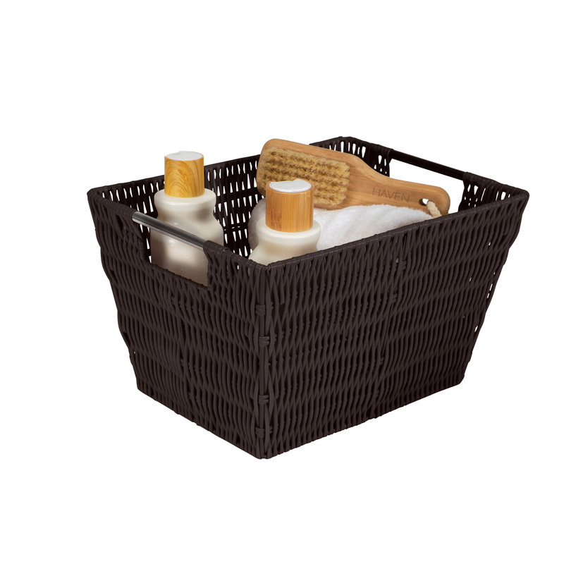 Simplify Plastic Box, Brown, 8" H x 10" W x 12" D