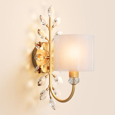 Crystal Wall Sconce with 2-Tier Shade