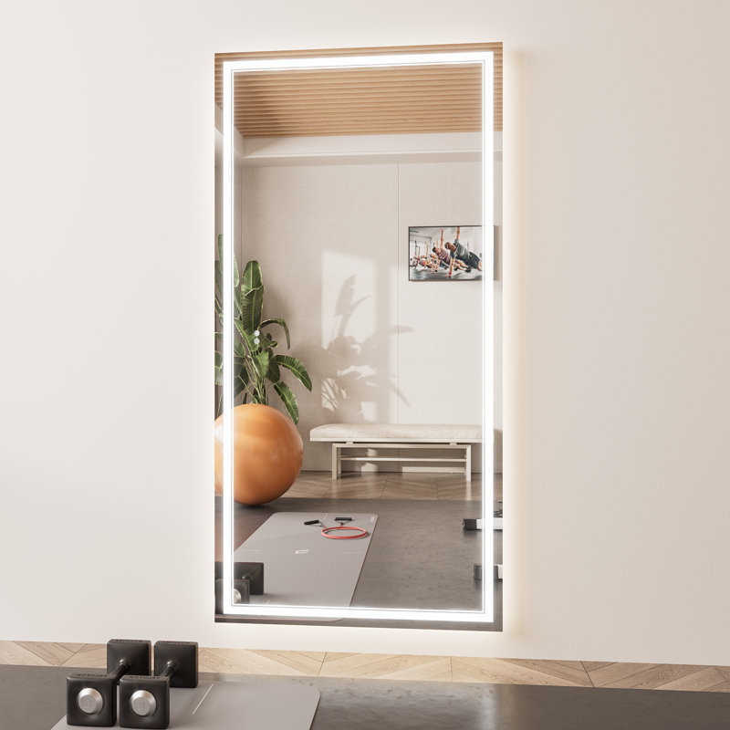 Miroir de salle de bain à DEL avant et rétro-éclairé, 3 lumières à intensité variable et miroir en verre trempé anti-buée