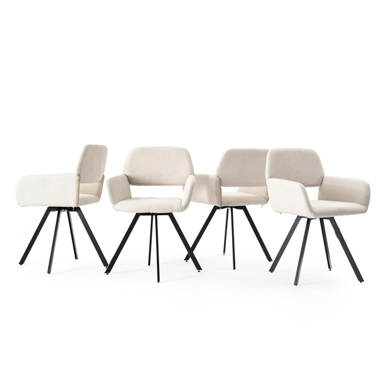 California Swivel Dining Chairs, 4, Beige