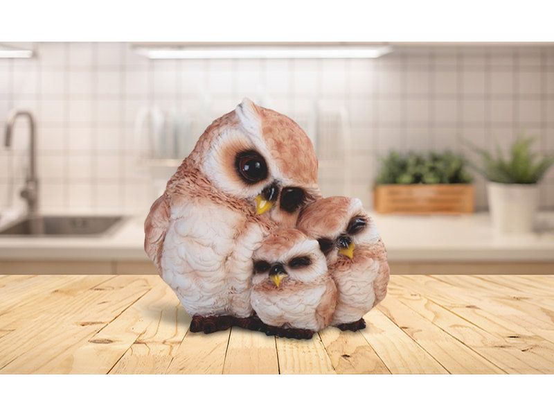 Figurine 4,75 "H Owl Family Wild Animal