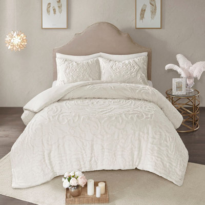 Cotton Chenille Medallion Duvet Cover , Full/Queen, With An Elegant And Cozy Design Adds Elegance To Your Bedroom