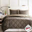 Édredon pour très grand lit de 3 m avec duvet synthétique, matelassé à motif de losanges, 2 taies décoratives, réversible, très grand lavable à la machine, fermeture à glissière pour plus de chaleur-119448464-119448466