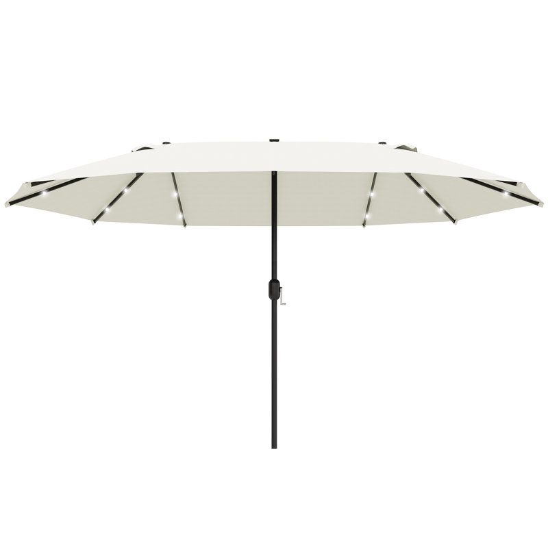 Icarus 4.4m x 2.6m Rectangular Traditional Parasol, Cream White