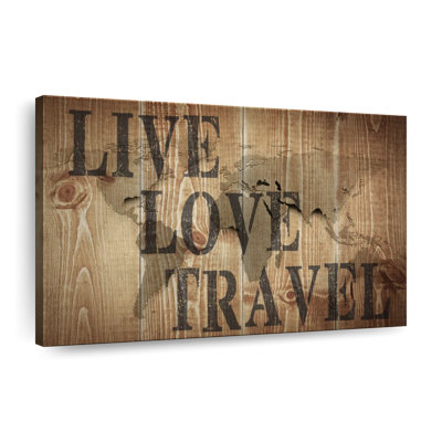 Live Love Travel Map Canvas Print