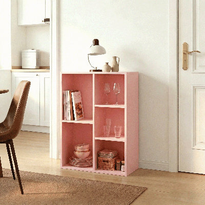 Bomeda 5-Cube Storage Organizer Bookcase, Bookshelf, Pink