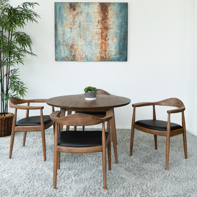 Ensemble repas pour 4 personnes Tindal, Noyer, Noir