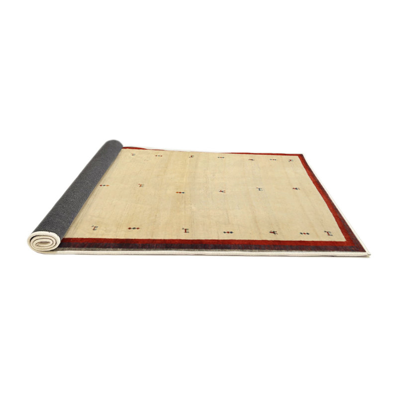 Tapis contemporain brun / beige, Rond 3 pi