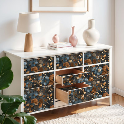 Papier auto-adhésif autocollant et amovible Vintage Botanical Elegance 17,7 po x 118 po (45 x 300 cm)
