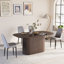 63 "Medieval Modern Style MDF Dining Table And PU Dining Chair. Assemble Desktop And Black Metal Leg Dining Chair Set, Suitable For Home&Kitchen-1626565620-1635696072-1635696087