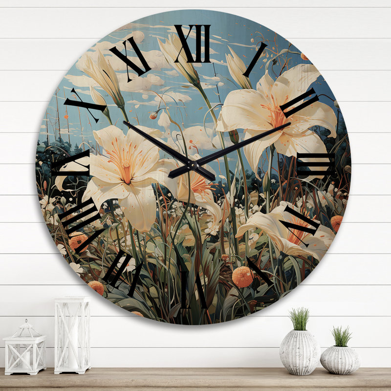 Horloge murale en bois massif Kimberland, Très grand