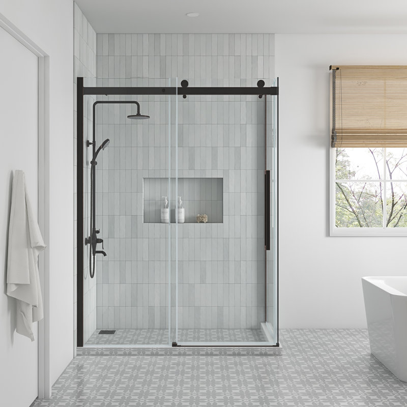 OVE Decors Bel Soft Close 60" x 78" Frameless Sliding Soft Close Shower Kit, Oil Rubbed Bronze