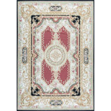Aubusson Renaissance Wool Oriental Area Rug in Ivory/Rust