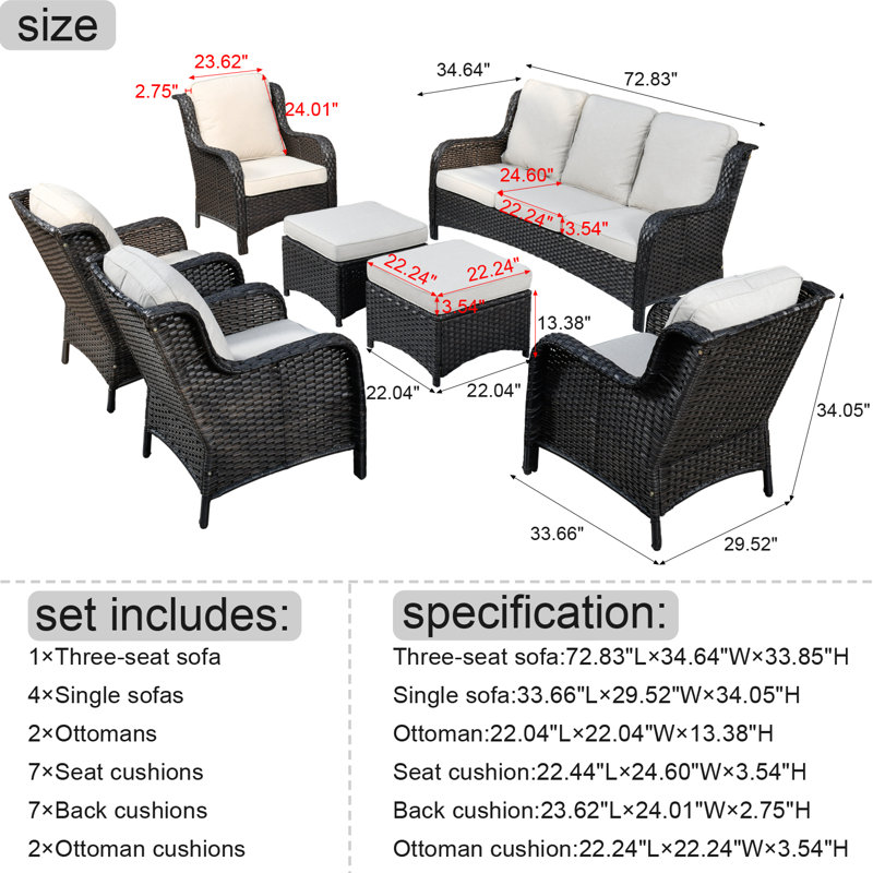 Mobilier d'extérieur en rotin Gilgardo, Beige, Non