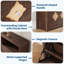 Armoire à chaussures moderne à 4 tiroirs rabattable avec boutons en diamant élégants, rangement pour chaussures dissimulé mince avec séparateurs réglables pour entrée étroite et brun couloir-1841017877