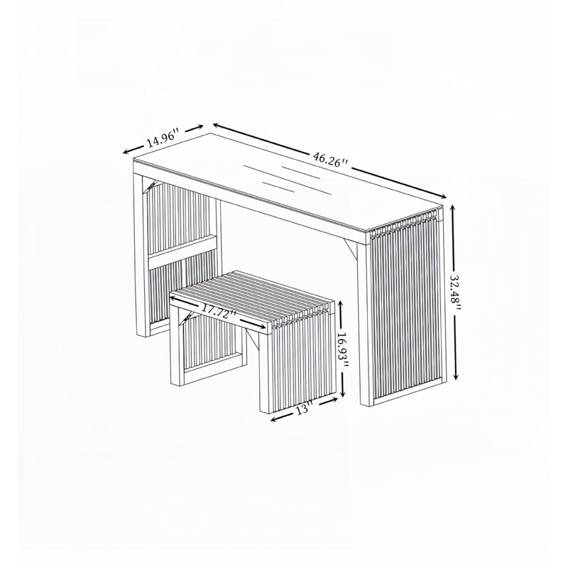Table and Bench Set