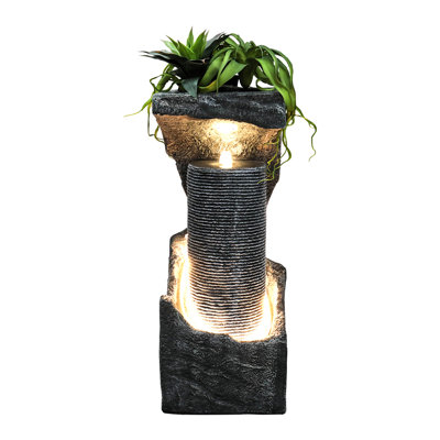 Dairis Weather Resistant Floor Fountain with Light
