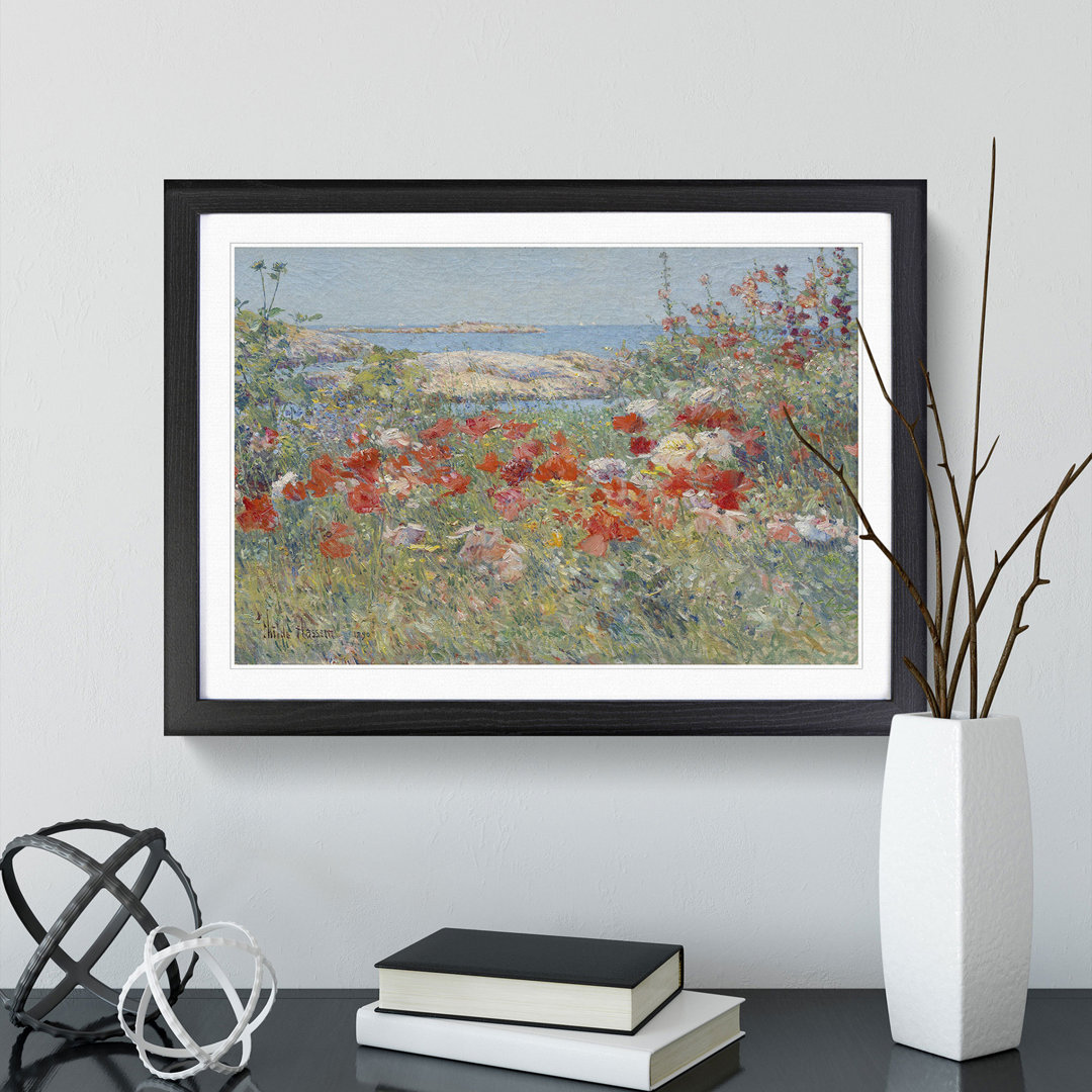 Celia Thaxters Garden by Childe Hassam - Framed Print