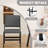 Modern Dining Chair with Soft Cushion - Gray Cat Scratch Resistant Upholstery gray- (Set of 6)-1581241667-1577311575