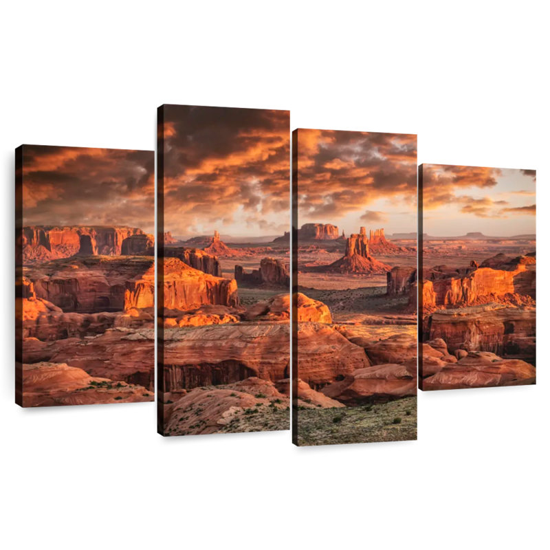 Alvord chasse Mesa dans Monument Valley au lever du soleil, H 42 po x l 68 po