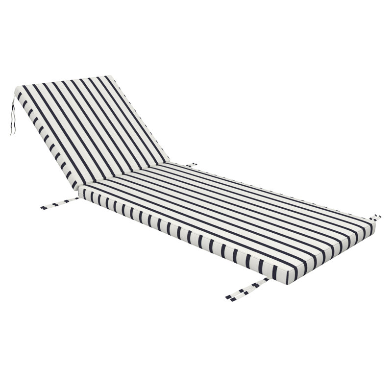 Outdoor Chaise Cushion With Sunbrella Fabric, 26" W x 80" D, Sunbrella® Lido Indigo