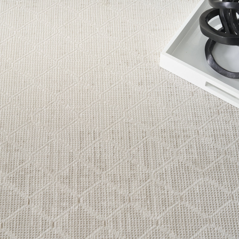 Abstract Machine Made Area Rug, Ivory, Rectangle 183 x 274 cm