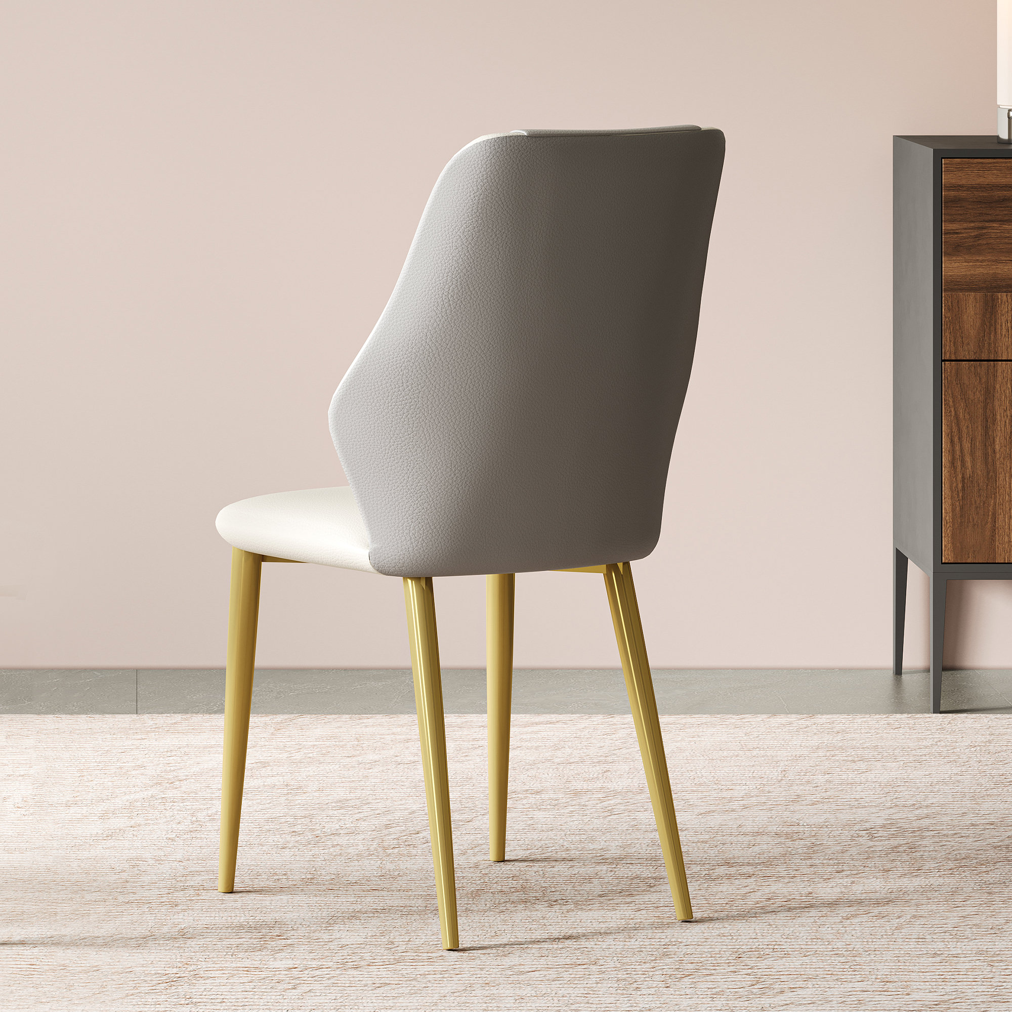 Latitude Run® Modern Upholstered PU Leather Dining Chairs (Set Of 2 ...