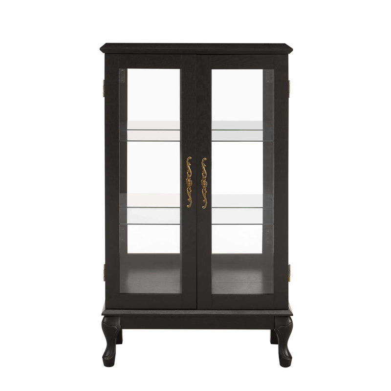 Vitrine avec portes en verre trempé, Noir