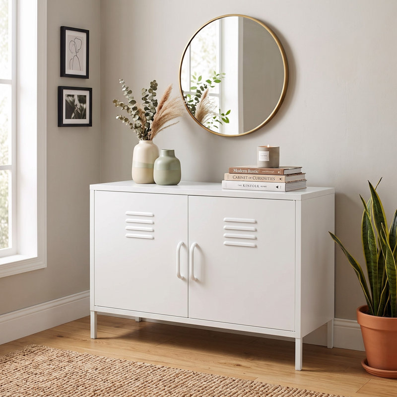 Gioia Steel 2 - Door Accent Cabinet, Soft White