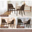 Chaise rembourrée moderne en tissu compact avec pieds en bois massif, dossier ergonomique incurvé, assemblage facile-1625233204