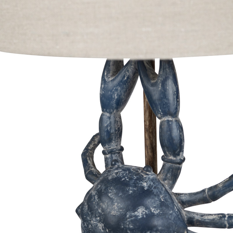 Lampe de table 20,25 "en résine avec abat-jour, Beige, Brun