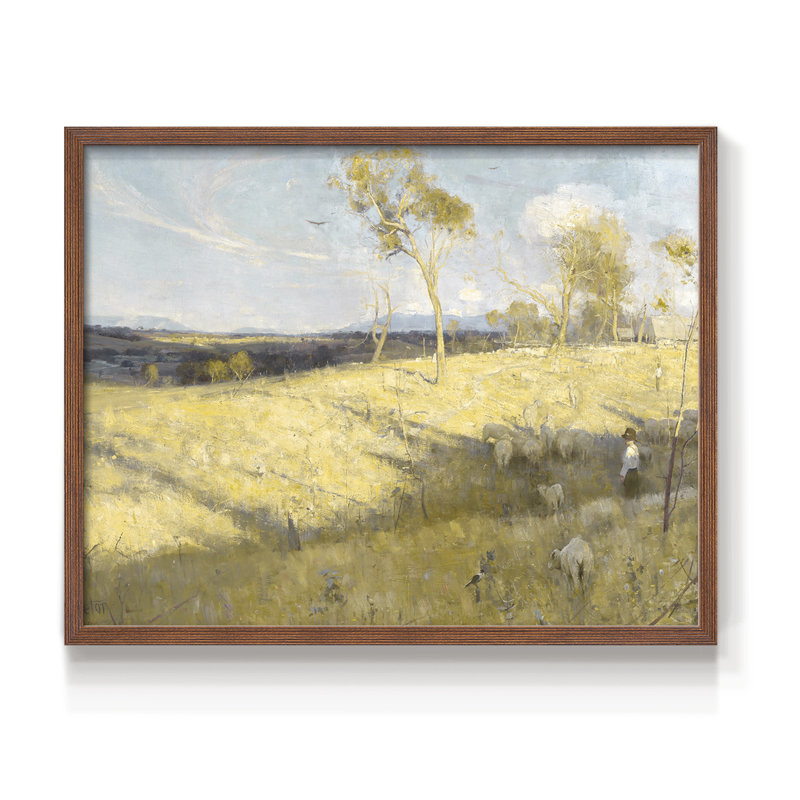 Paysages rétro-DCC XXXVI-impression encadrée - réaménageable, Noyer, H 16 po x l 20 po