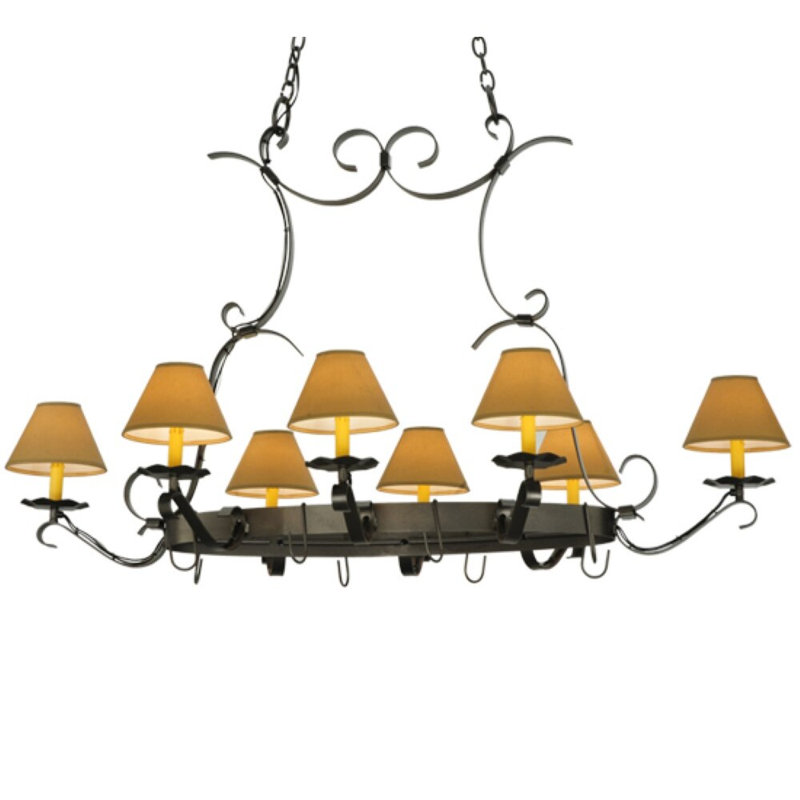 Laramie Steel Handcrafted Oval Chandelier Pot Rack