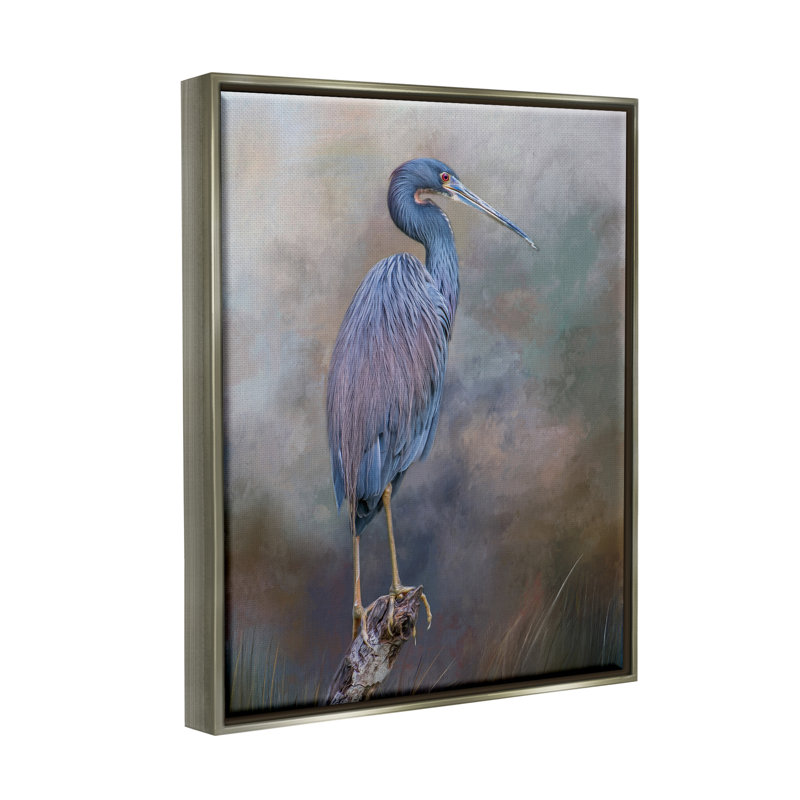 «Heron Bird» perché sur une branche de bois flottant par Kelley Parker, H 21 po x l 17 po x P 1,7 po