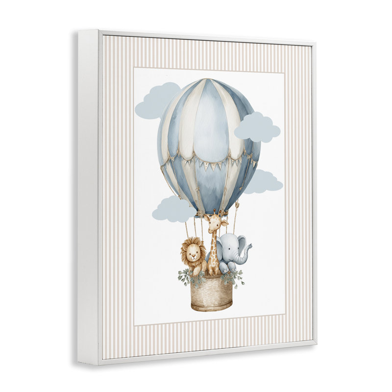 Giclée encadrée, montgolfière, Encadrement giclée blanc côtier, H 20 po x l 16 po
